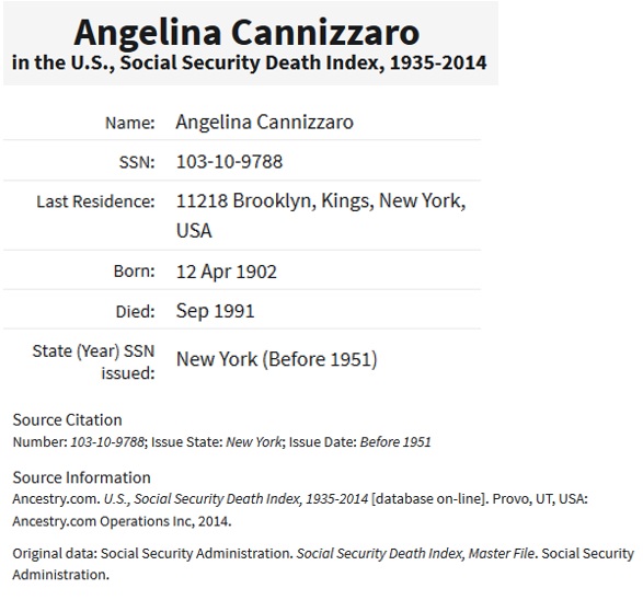 Angelina Cannizzaro SSDI