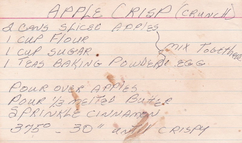 ANN'S APPLE CRISP RECIPE