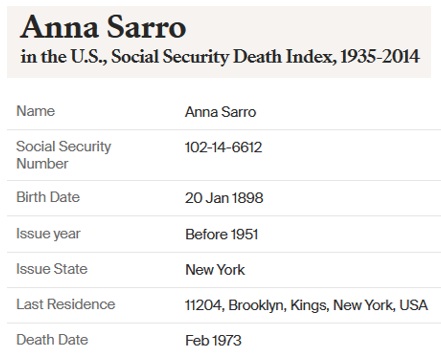 Anna Sarro SSDI