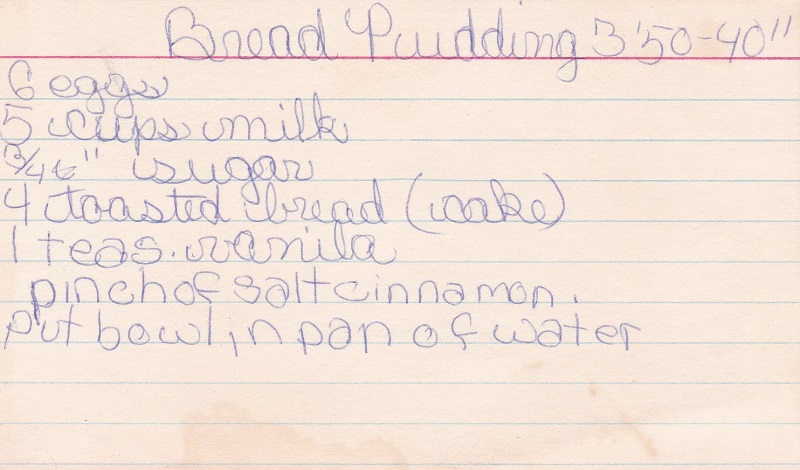 ANN'S BREAD PUDDING RECIPE