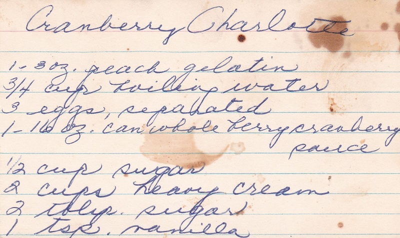 ANN'S CRANBERRY CHARLOTTE RECIPE