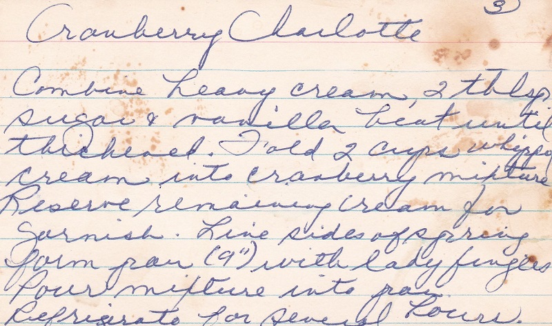 ANN'S CRANBERRY CHARLOTTE RECIPE