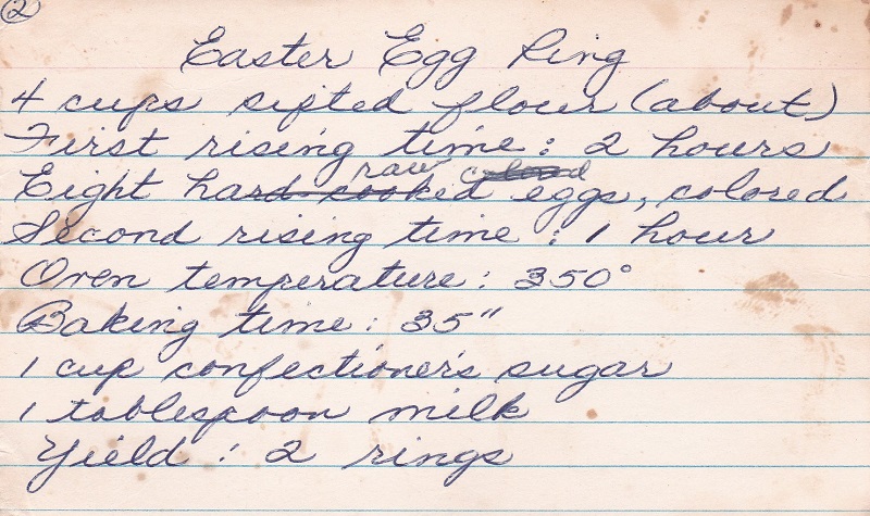 ANN'S EASTER EGG RING RECIPE