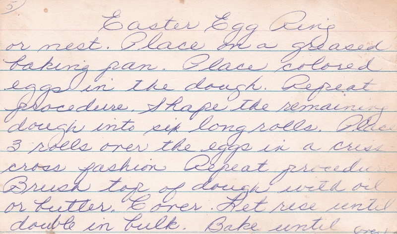 ANN'S EASTER EGG RING RECIPE