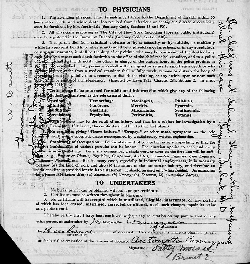 Antoinette Acquista Cannizzaro Death Certificate