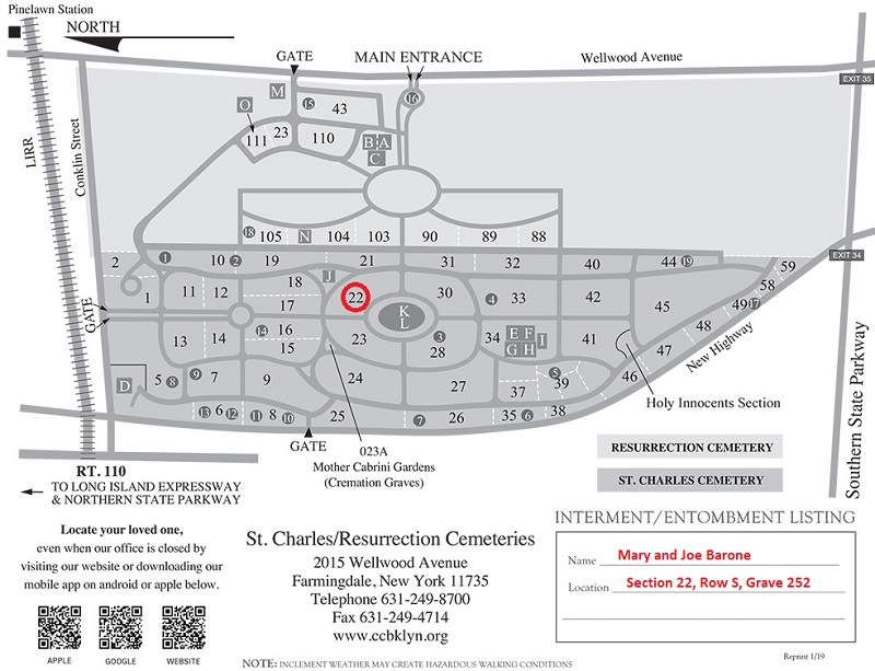 Barone grave map