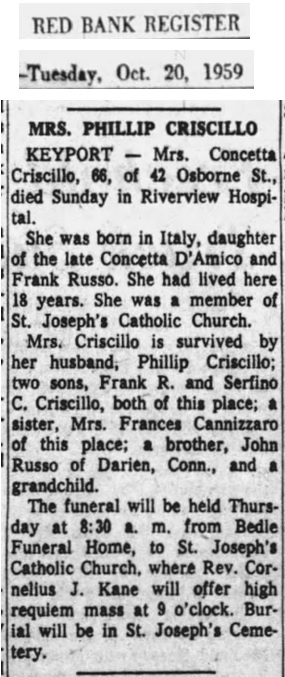 Concetta Russo Criscillo Obituary