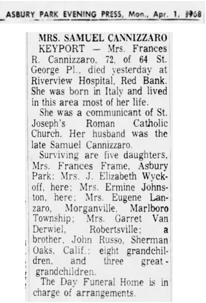 Frances Russo Cannizzaro Obituary