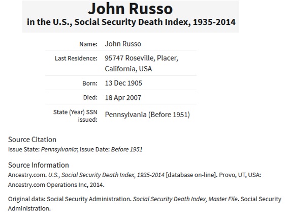 John Russo SSDI