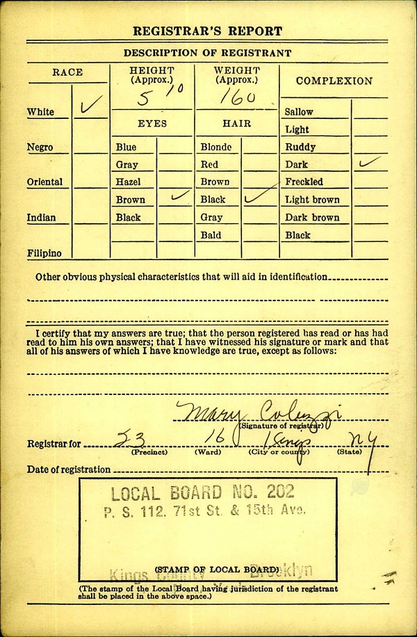 Joseph Cannizzaro Military Record