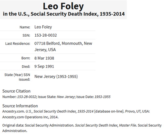 Leo R. Foley SSDI