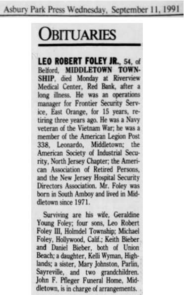 Leo Robert Foley Jr. Obituary