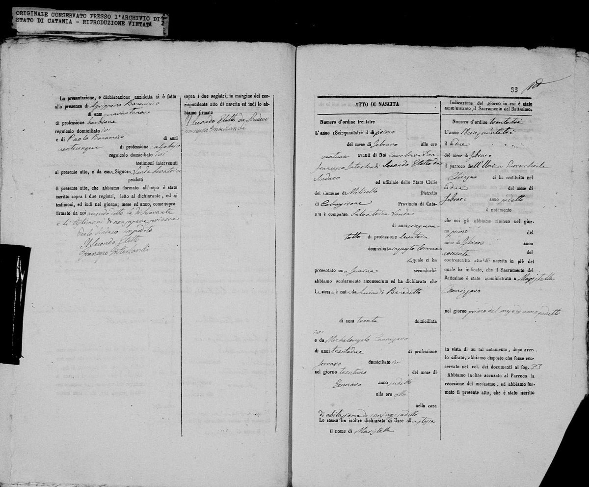 Maristella Cannizzaro Birth Extract