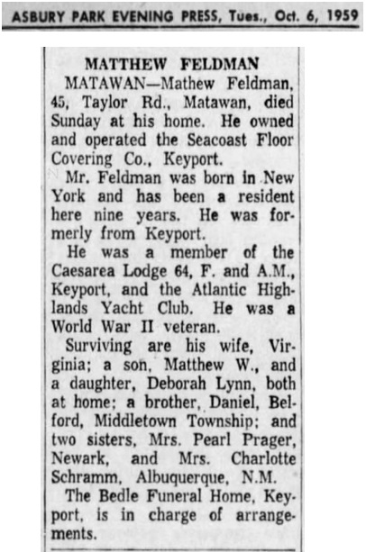 Matthew Feldman Obituary