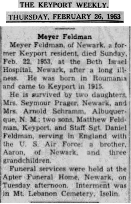 Meyer Feldman Obituary