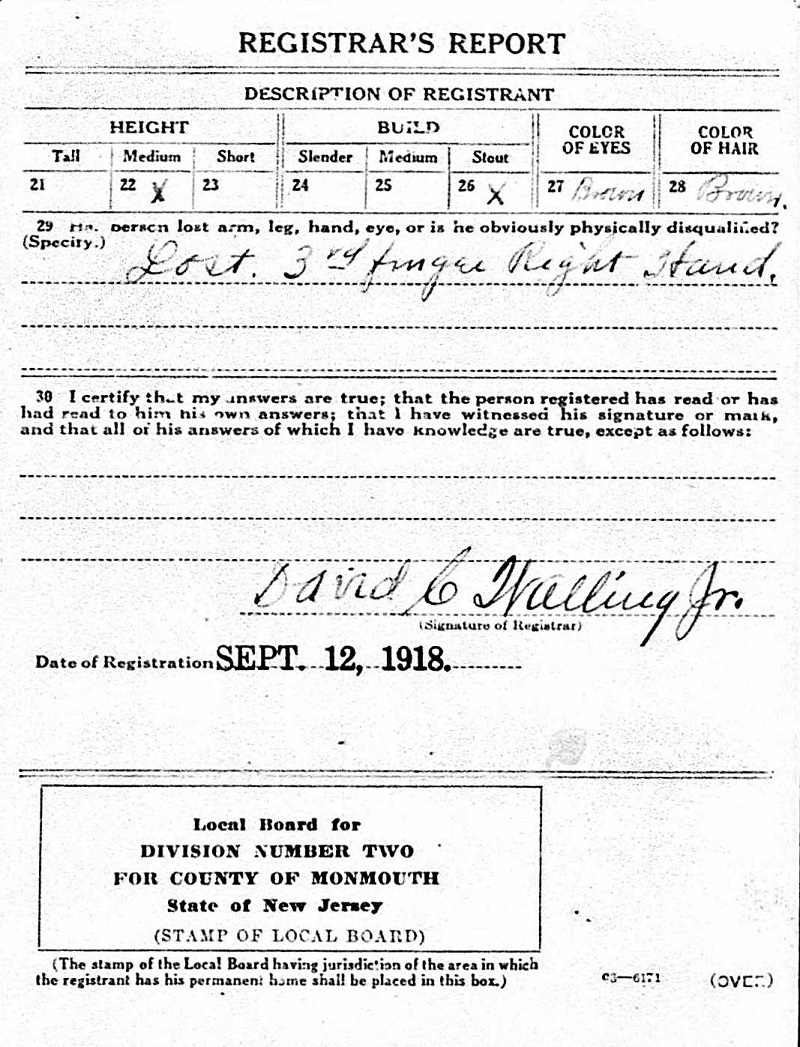 Meyer Feldman WWI Draft Registration