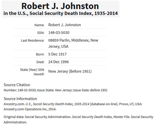 Robert Johnston SSDI