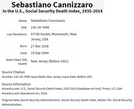 Sebastiano Cannizzaro SSDI